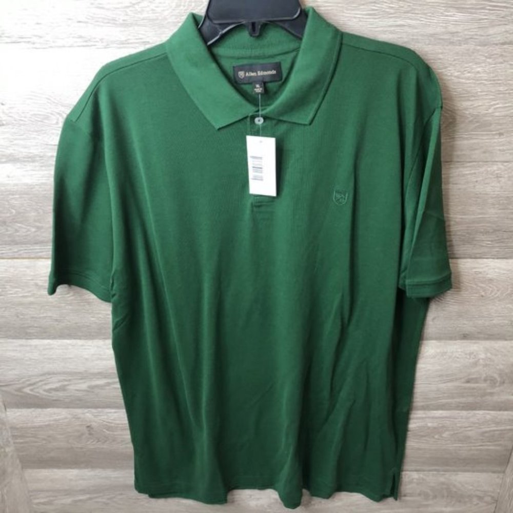 Allen Edmonds Sz XL Green Short Sleeve Polo Shirt